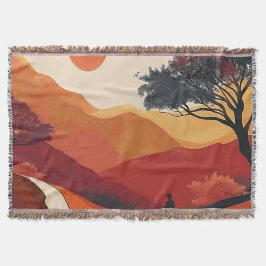 Boho Abstract landschap (19) Deken (Voorkant)
