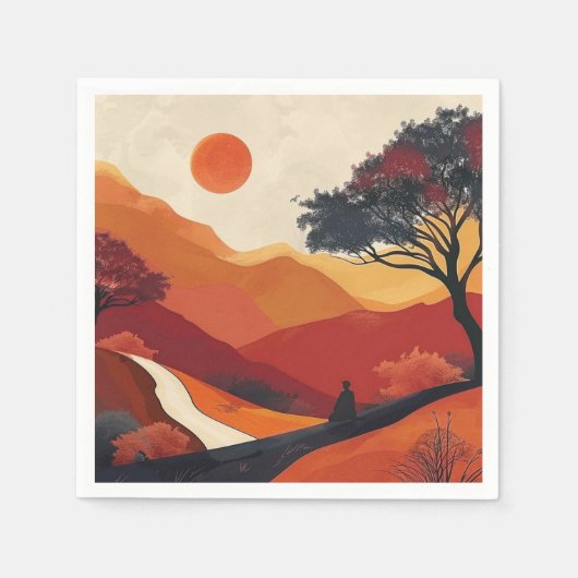 Boho Abstract landschap (19) Servet (Voorkant)