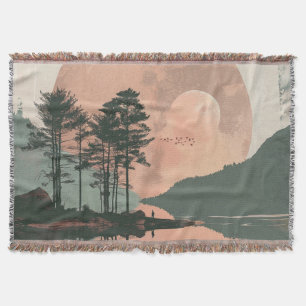 Boho Abstract landschap (1) Deken