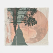 Boho Abstract landschap (1) Fleece Deken (Voorkant (Horizontaal))