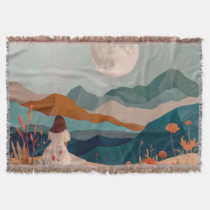 Boho Abstract landschap (21) Deken