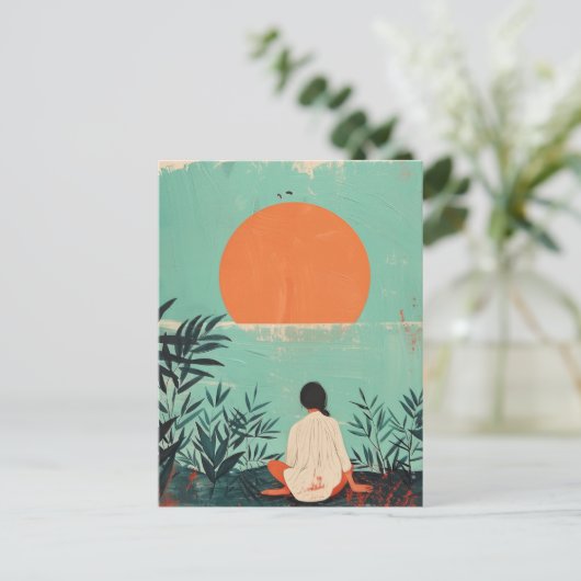 Boho Abstract landschap (22) Briefkaart (Staand voorkant)