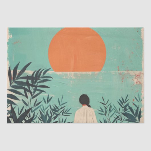 Boho Abstract landschap (22) Tissuepapier (Voorkant)