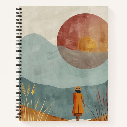 Boho Abstract landschap (23) Notitieboek (Voorkant)