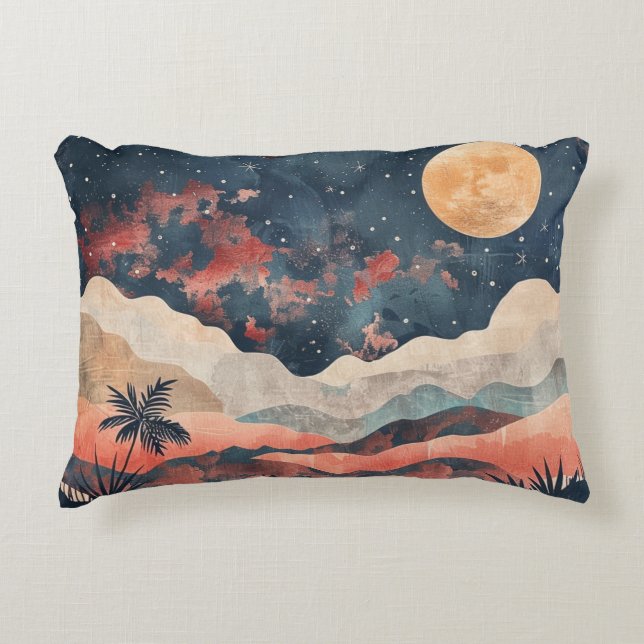 Boho Abstract landschap (24) Accent Kussen (Voorkant)