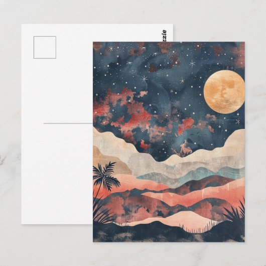 Boho Abstract landschap (24) Briefkaart (Voorkant / Achterkant)