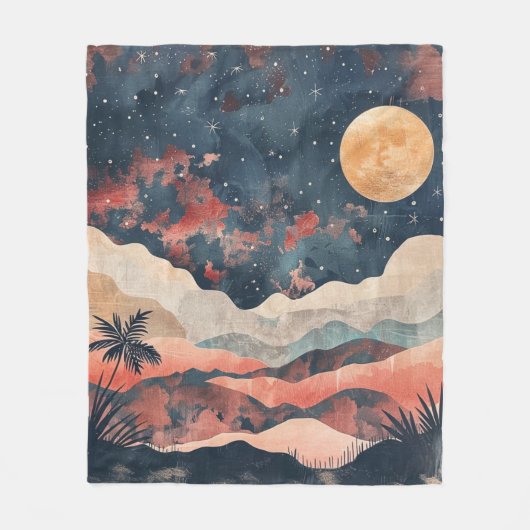 Boho Abstract landschap (24) Fleece Deken (Voorkant)