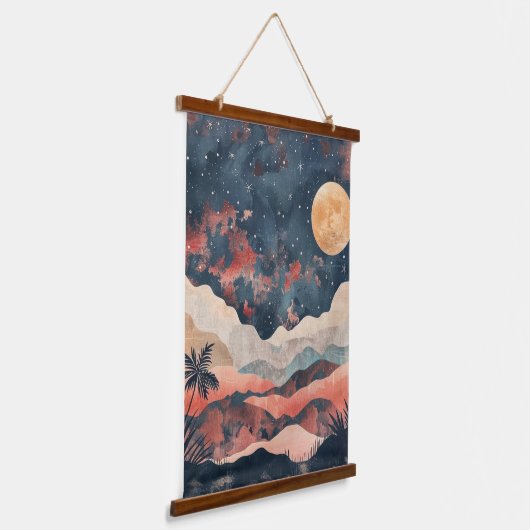 Boho Abstract landschap (24) Hangend Wandkleed (Gebogen)