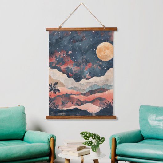 Boho Abstract landschap (24) Hangend Wandkleed (Woonkamer)