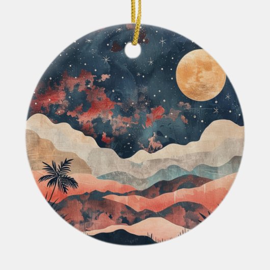 Boho Abstract landschap (24) Keramisch Ornament (Voorkant)