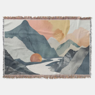 Boho Abstract landschap (2) Deken