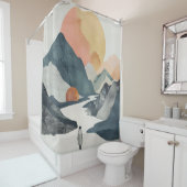 Boho Abstract landschap (2) Douchegordijn (In situ)