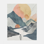 Boho Abstract landschap (2) Fleece Deken (Voorkant)