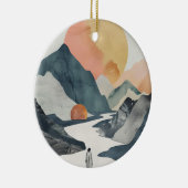Boho Abstract landschap (2) Keramisch Ornament (Rechts)