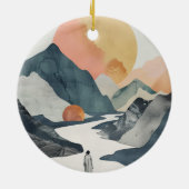 Boho Abstract landschap (2) Keramisch Ornament (Achterkant)
