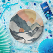Boho Abstract landschap (2) Papieren Bordje (Feest)