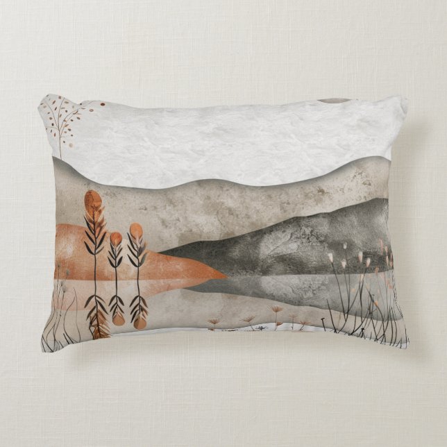 Boho Abstract landschap (3) Accent Kussen (Voorkant)