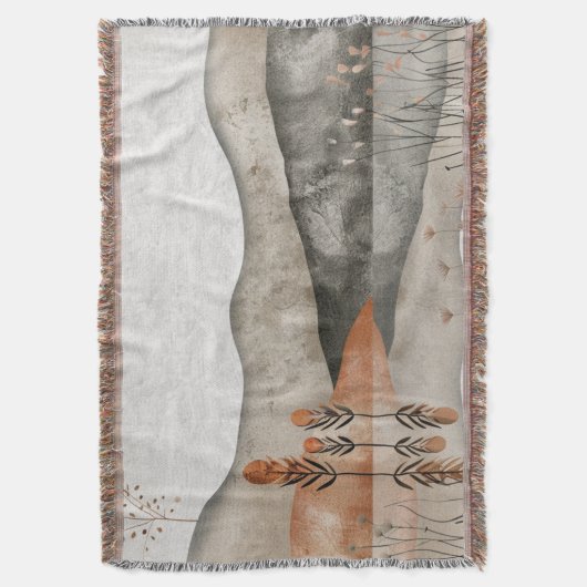 Boho Abstract landschap (3) Deken (Voorkant Verticaal)