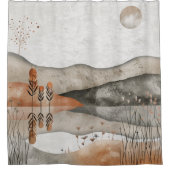 Boho Abstract landschap (3) Douchegordijn (Voorkant)