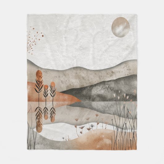Boho Abstract landschap (3) Fleece Deken (Voorkant)