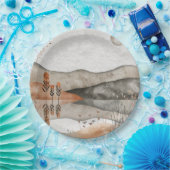 Boho Abstract landschap (3) Papieren Bordje (Feest)