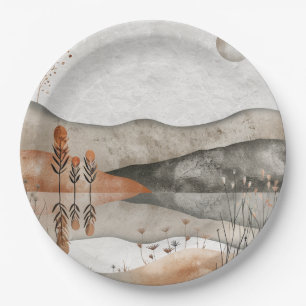 Boho Abstract landschap (3) Papieren Bordje