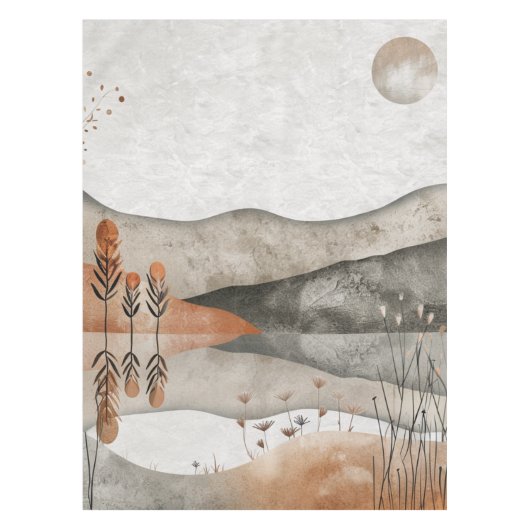 Boho Abstract landschap (3) Tafelkleed (Voorkant)