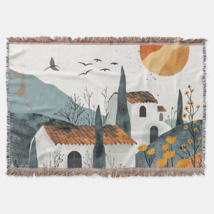 Boho Abstract landschap (4) Deken