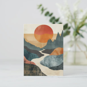 Boho Abstract landschap (5) Briefkaart