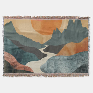 Boho Abstract landschap (5) Deken
