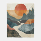 Boho Abstract landschap (5) Fleece Deken (Voorkant)