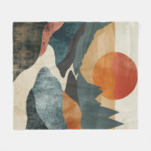 Boho Abstract landschap (5) Fleece Deken (Voorkant (Horizontaal))