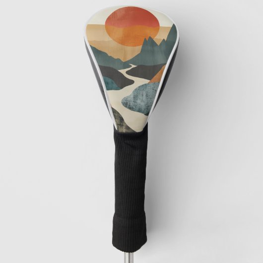 Boho Abstract landschap (5) Golfheadcover (Voorkant)