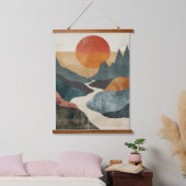 Boho Abstract landschap (5) Hangend Wandkleed (Slaapkamer)