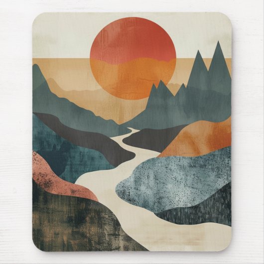 Boho Abstract landschap (5) Muismat (Voorkant)