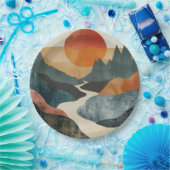 Boho Abstract landschap (5) Papieren Bordje (Feest)
