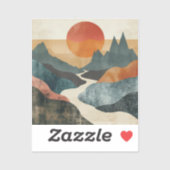 Boho Abstract landschap (5) Sticker (Vel)