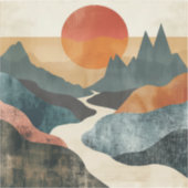 Boho Abstract landschap (5) Sticker (Voorkant)