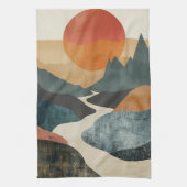 Boho Abstract landschap (5) Theedoek (Verticaal)