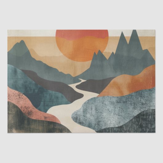 Boho Abstract landschap (5) Tissuepapier (Voorkant)