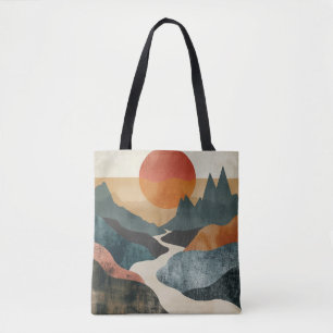 Boho Abstract landschap (5) Tote Bag