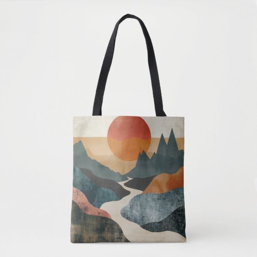 Boho Abstract landschap (5) Tote Bag (Voorkant)