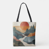 Boho Abstract landschap (5) Tote Bag (Achterkant)