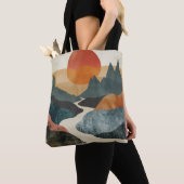 Boho Abstract landschap (5) Tote Bag (Dichtbij)