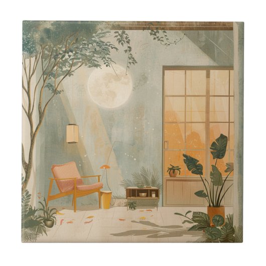 Boho Abstract landschap (6) Tegeltje (Voorkant)