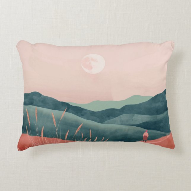 Boho Abstract landschap (7) Accent Kussen (Voorkant)