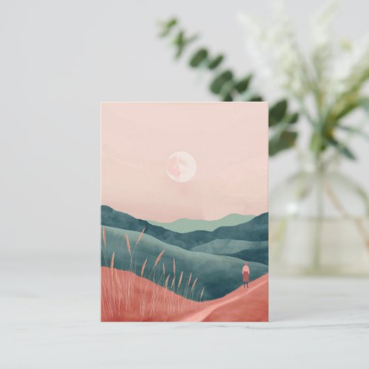 Boho Abstract landschap (7) Briefkaart (Staand voorkant)