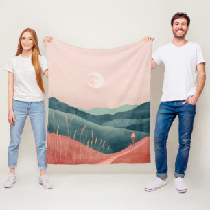 Boho Abstract landschap (7) Fleece Deken