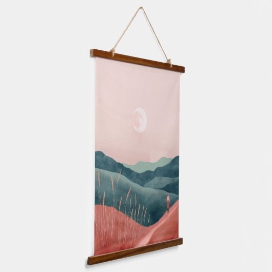 Boho Abstract landschap (7) Hangend Wandkleed (Gebogen)
