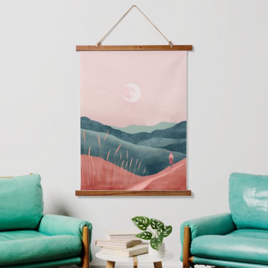 Boho Abstract landschap (7) Hangend Wandkleed (Woonkamer)